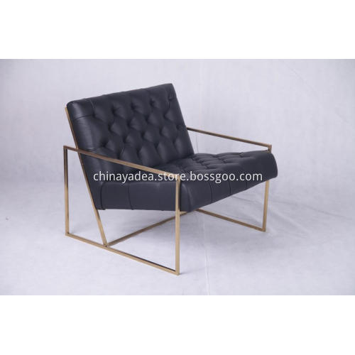 Marsden tufted leather lounge chair
